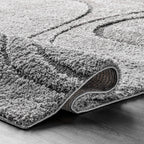 Nuloom Krista Contemporary Swirls Shag Area Rug