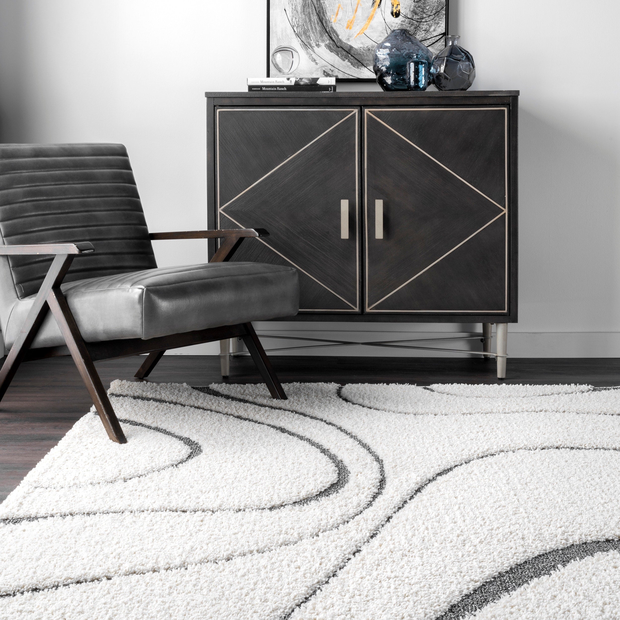 Nuloom Krista Contemporary Swirls Shag Area Rug