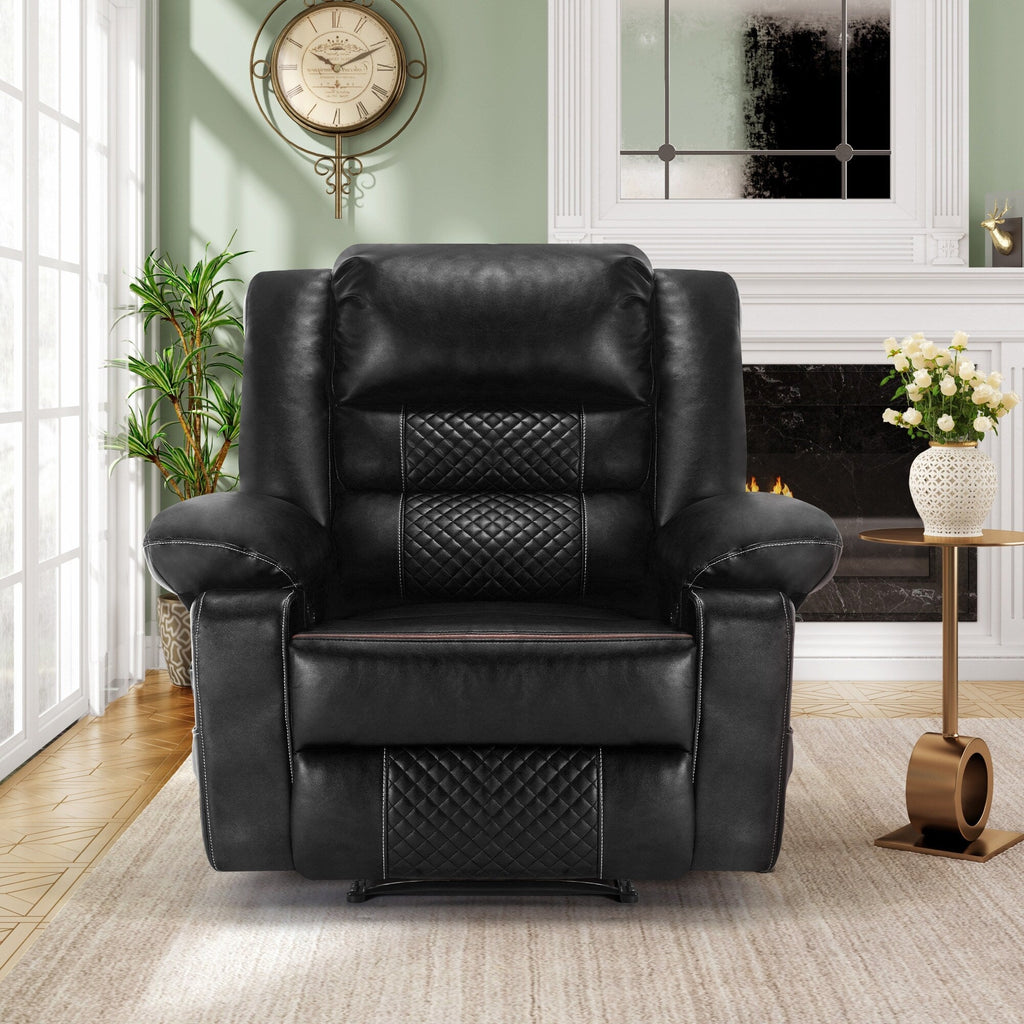 Brown Manual Recliner with 8-Point Massage, Heated Function, and Sturdy Frame for Living Room Comfort