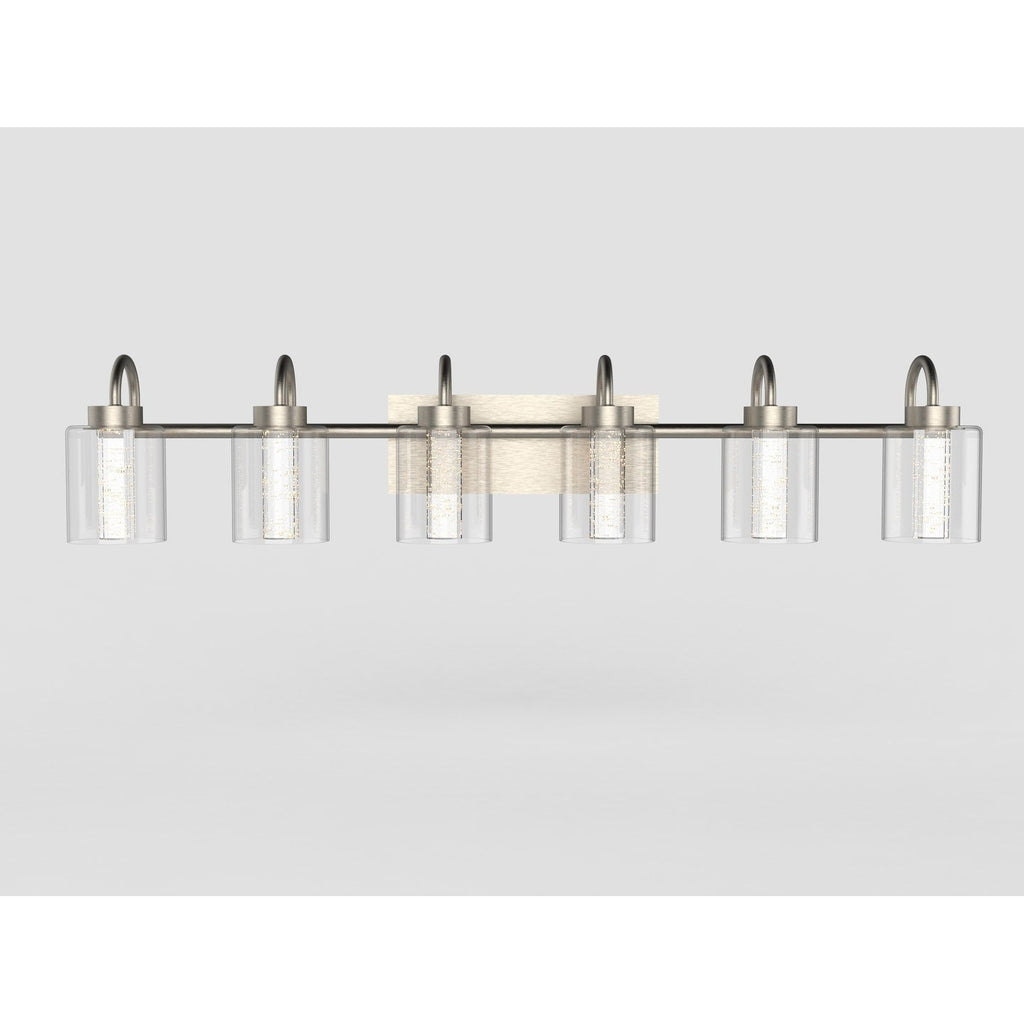 Brushed Nickel Vanity Lights with Crystal Bubble Glass