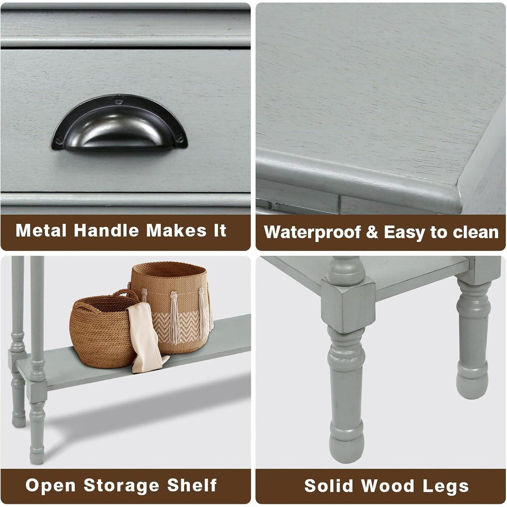 Burlington Wood 3-drawer Console Hallway Table