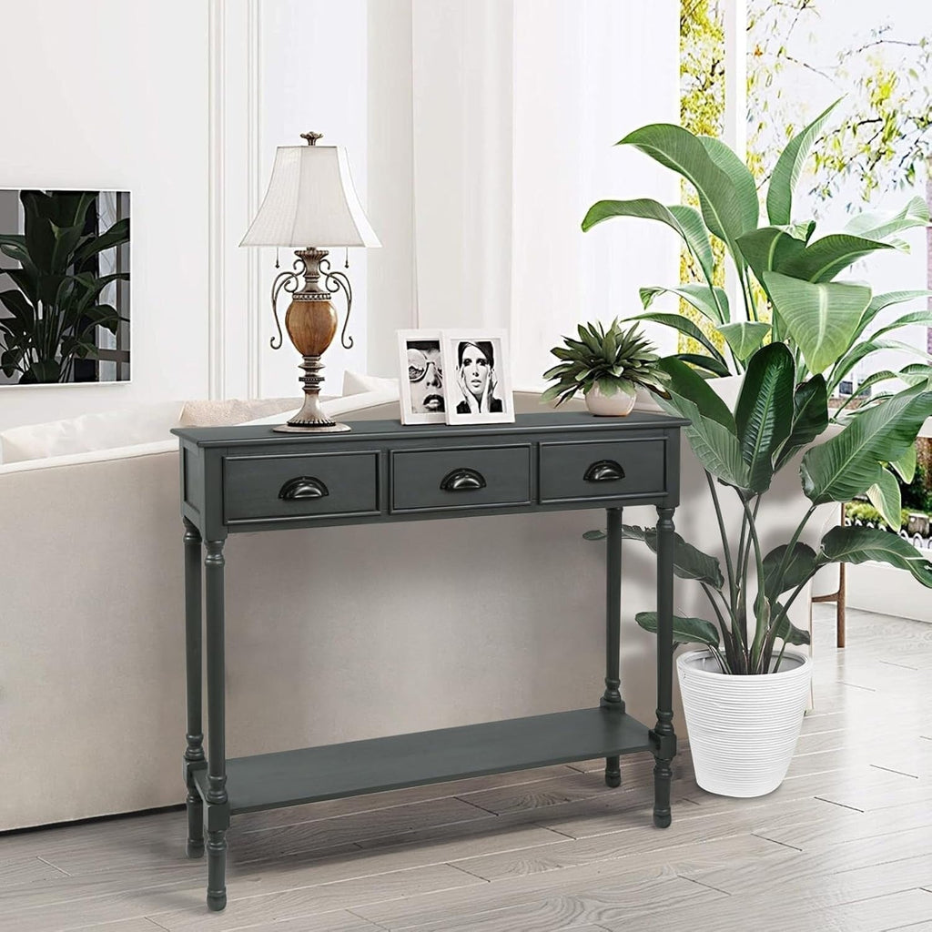 Burlington Wood 3-drawer Console Hallway Table