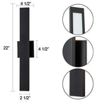 C Cattleya 2-Light Matte Black Aluminum LED Outdoor Wall Sconce