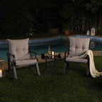 COSIEST 3-piece Outdoor Rocking Chair Chat Set with Side Table