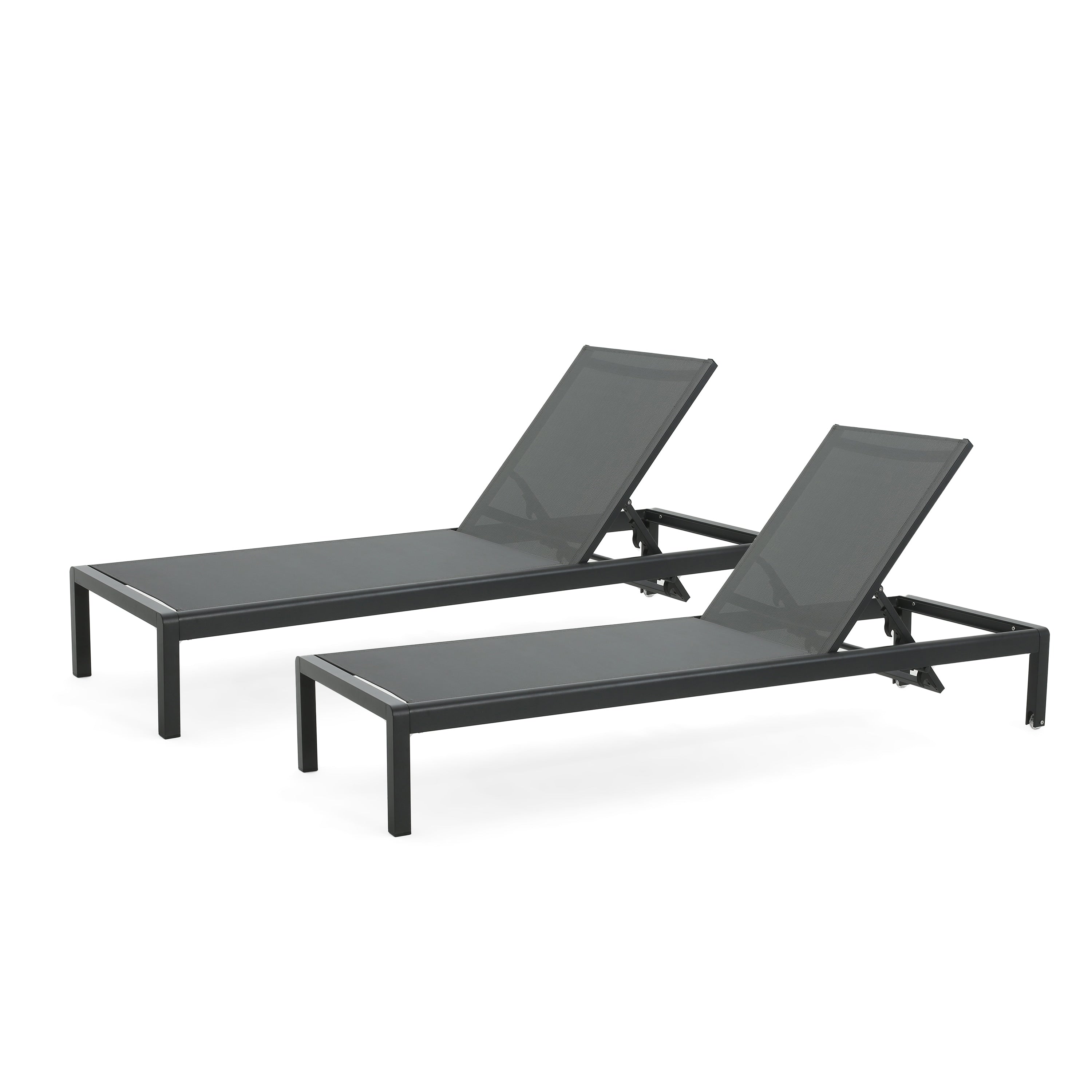 Cape Coral Outdoor Aluminum Chaise Lounge (Set of 2) by Christopher Knight Home - 77.56 D x 25.20 W x 11.80 H