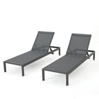Cape Coral Outdoor Aluminum Chaise Lounge (Set of 2) by Christopher Knight Home - 77.56 D x 25.20 W x 11.80 H