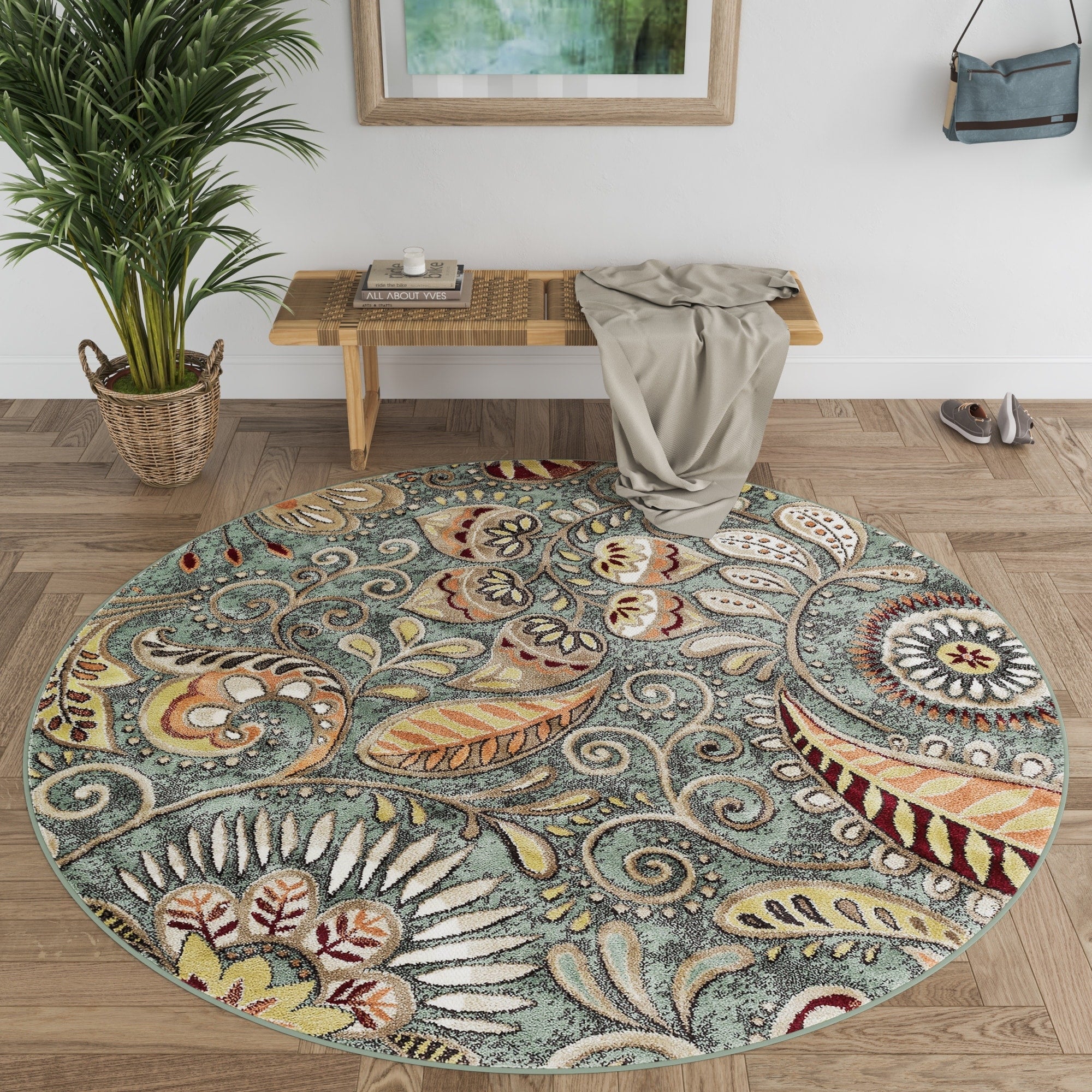 Caprice Mid-Century Modern Floral Indoor Area Rug