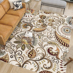 Caprice Mid-Century Modern Floral Indoor Area Rug