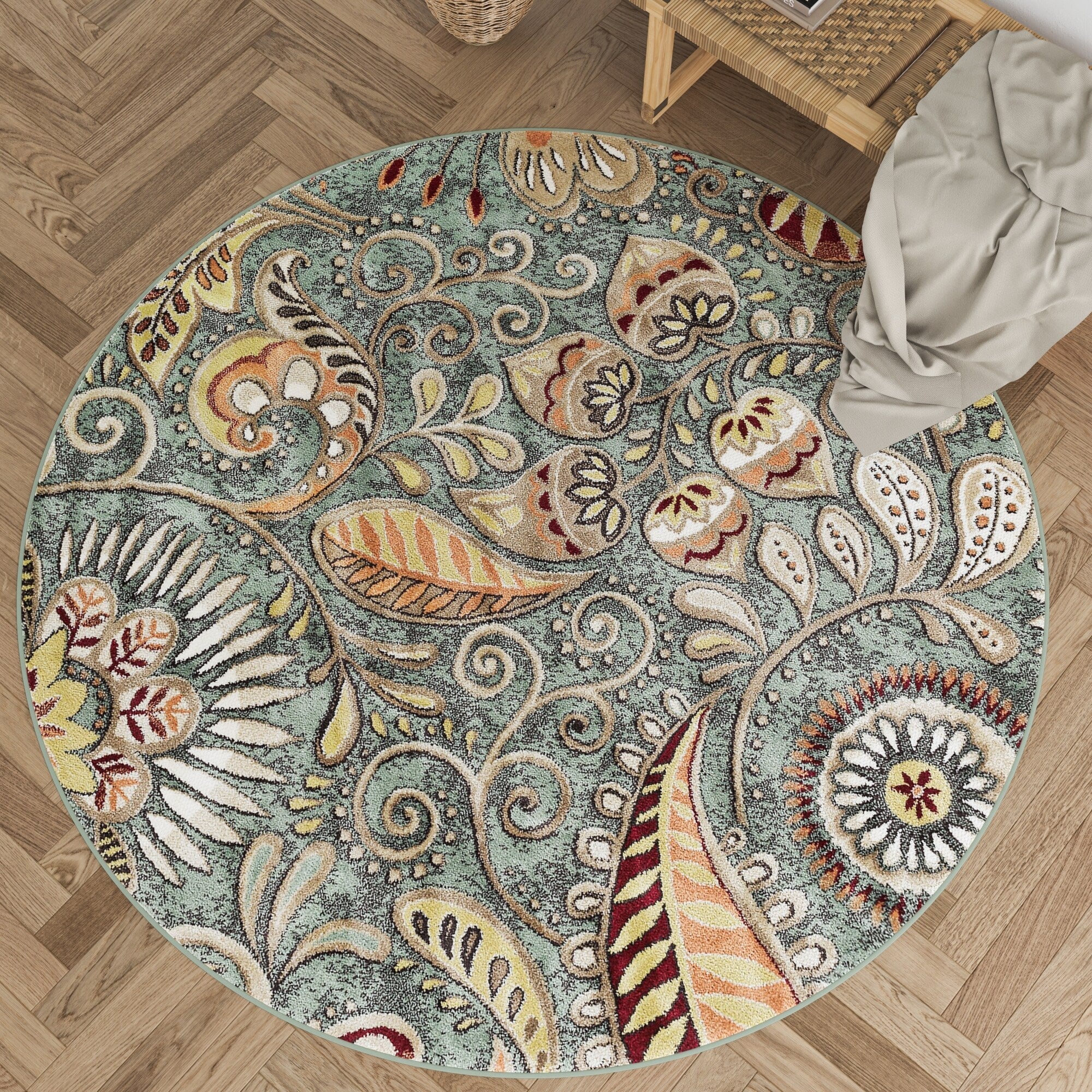 Caprice Mid-Century Modern Floral Indoor Area Rug