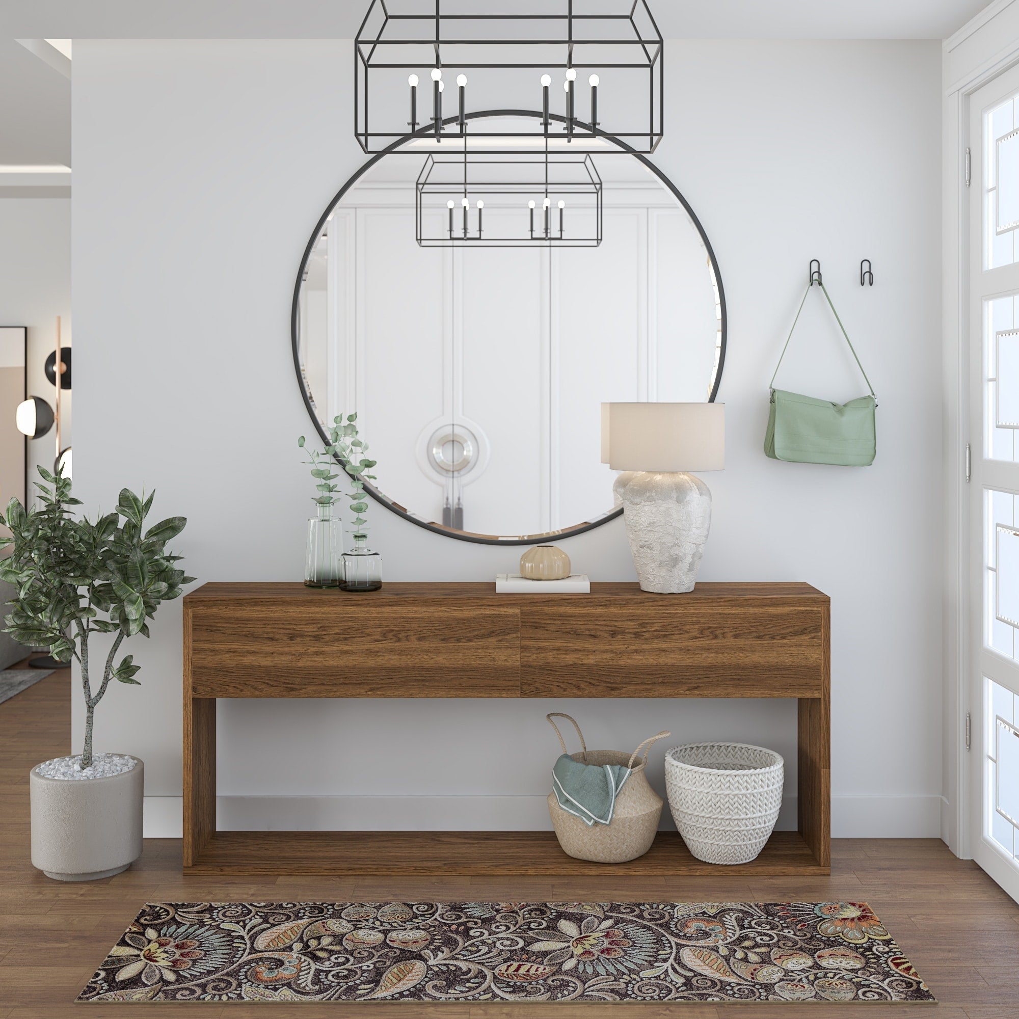 Caprice Mid-Century Modern Floral Indoor Area Rug