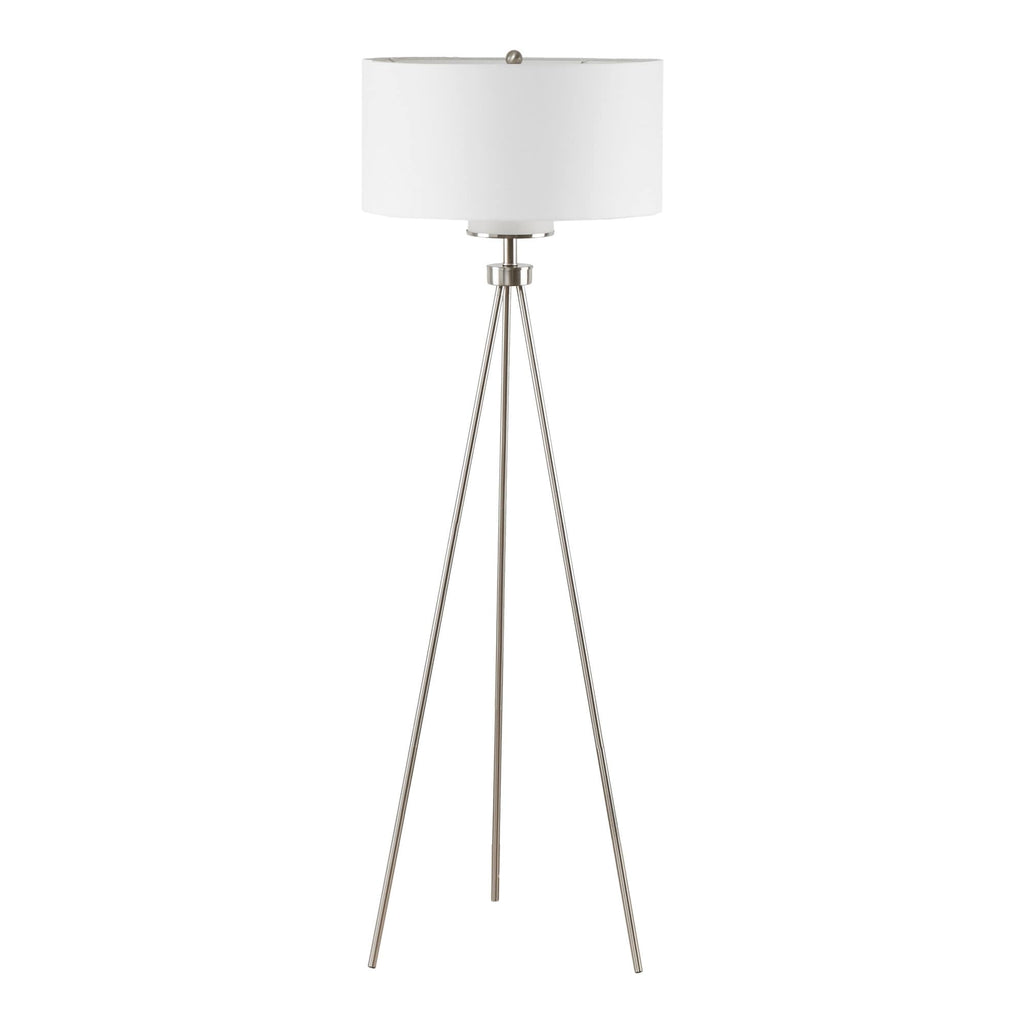 INK+IVY Pacific Metal Tripod Floor Lamp with Glass Shade