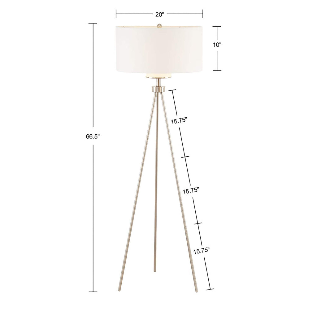 INK+IVY Pacific Metal Tripod Floor Lamp with Glass Shade