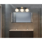 Cecil Globe Metal/Frosted Glass Modern Contemporary LED Vanity, by JONATHAN Y