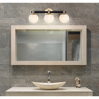 Cecil Globe Metal/Frosted Glass Modern Contemporary LED Vanity, by JONATHAN Y