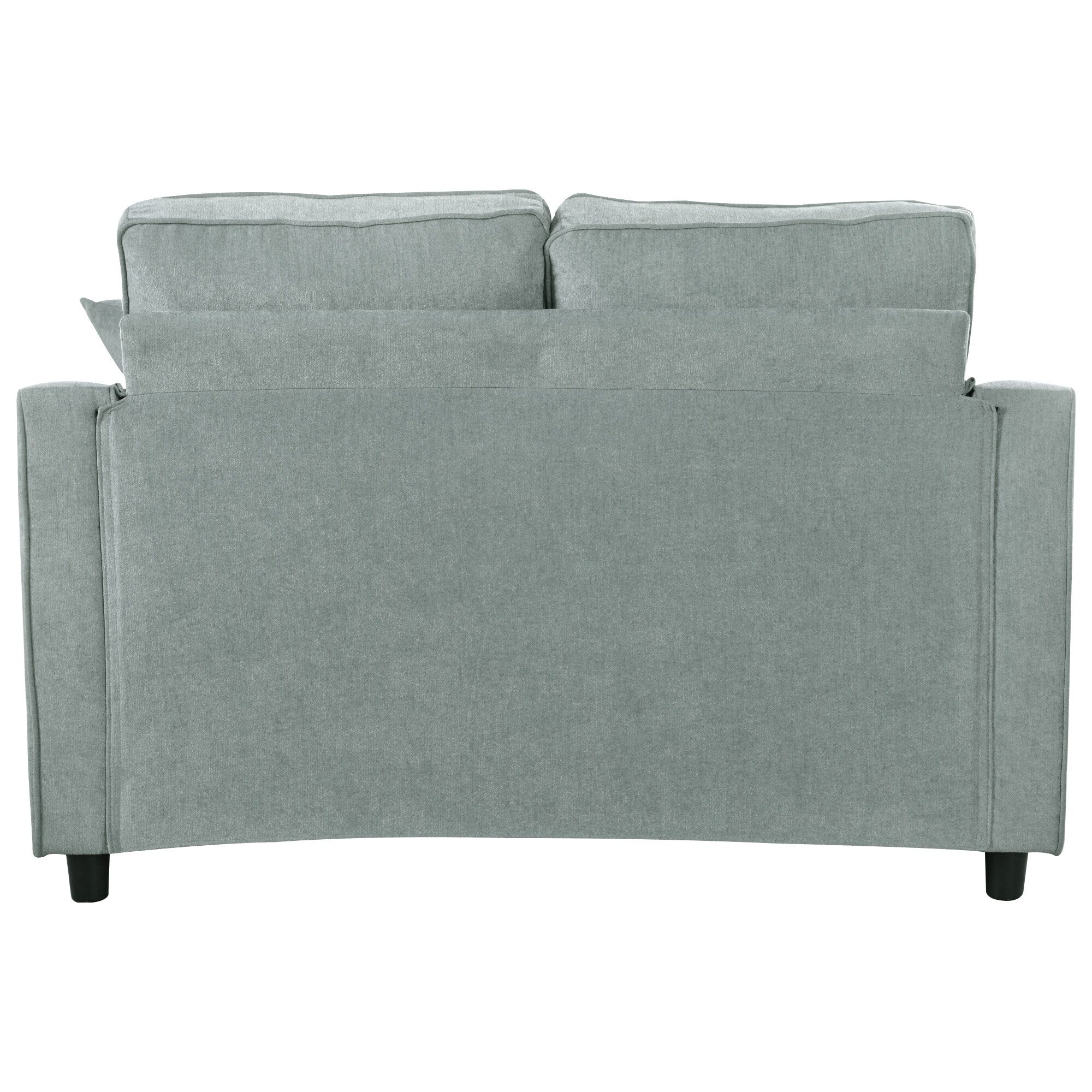 Chenille Chaise Lounge Sofa Bed, Upholstered Sofa Couch with Tufted Backrest and 2 Detachable Pillows for Living Room