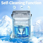 Nugget Ice Portable Countertop Ice Maker with Mechanical Buttons, Equipped with Ice Basket and Ice Scoop, Stainless Steel