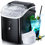 Nugget Ice Portable Countertop Ice Maker with Mechanical Buttons, Equipped with Ice Basket and Ice Scoop, Stainless Steel