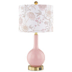Pink Ceramic Table Lamp with 3-Way Touch Dimming Switch & Dual USB Charging Ports & - 12'' x 12'' x 24'' (L x W x H)