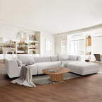 Cloud Modular Sofa Sectional 144 with Ottoman - Plush Chenille Fabric Living Room Couch