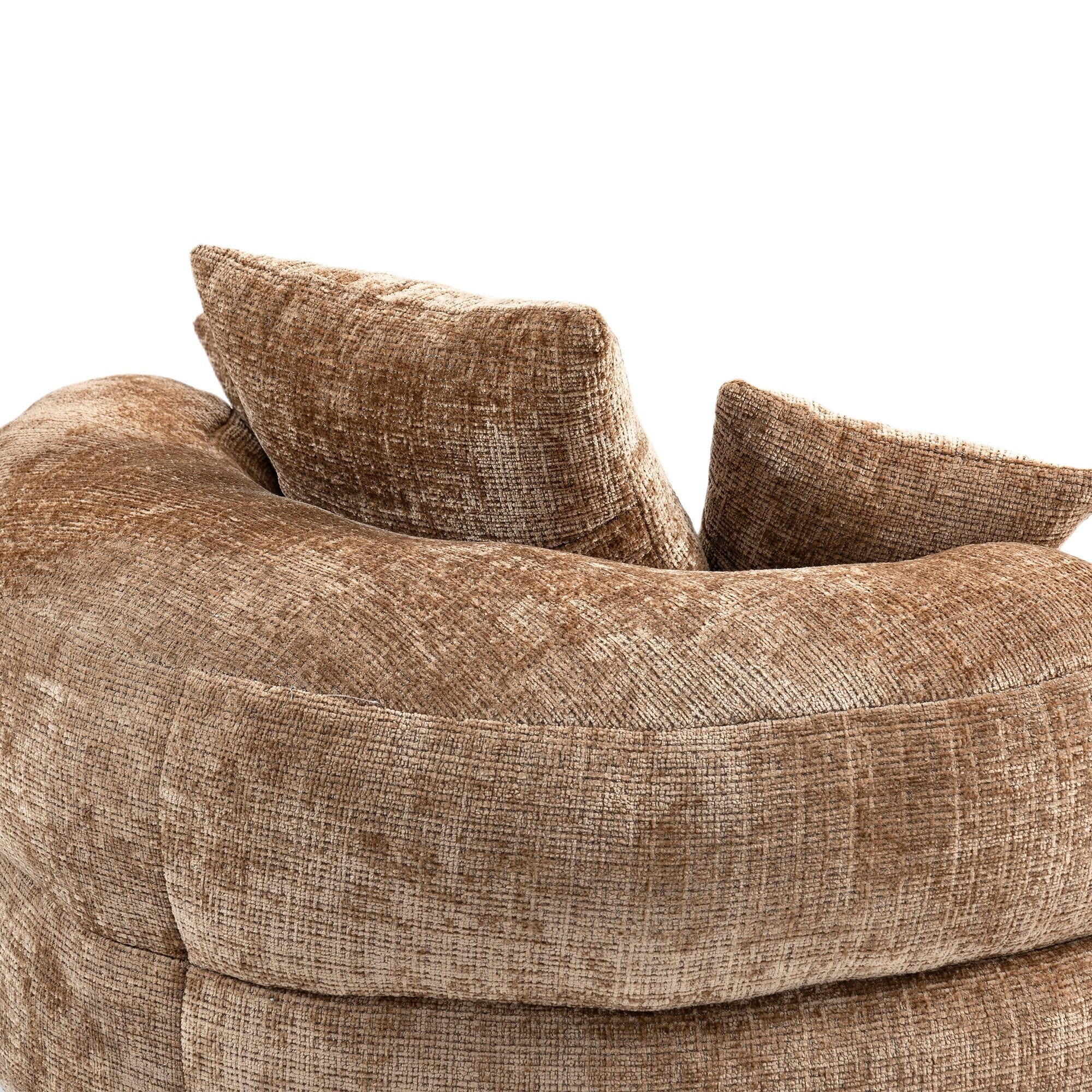 Coffee Oversized 42.52 Chenille Lazy Bean Bag Single Sofa with Three Pillows for Bedroom