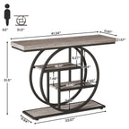 Console Table for Entryway, Industrial 4-Tier Sofa Table Behind Couch