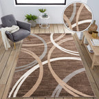 World Rug Gallery Contemporary Abstract Circles Design Area Rug