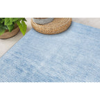 Contemporary Distressed Stripe Machine Washable Area Rug