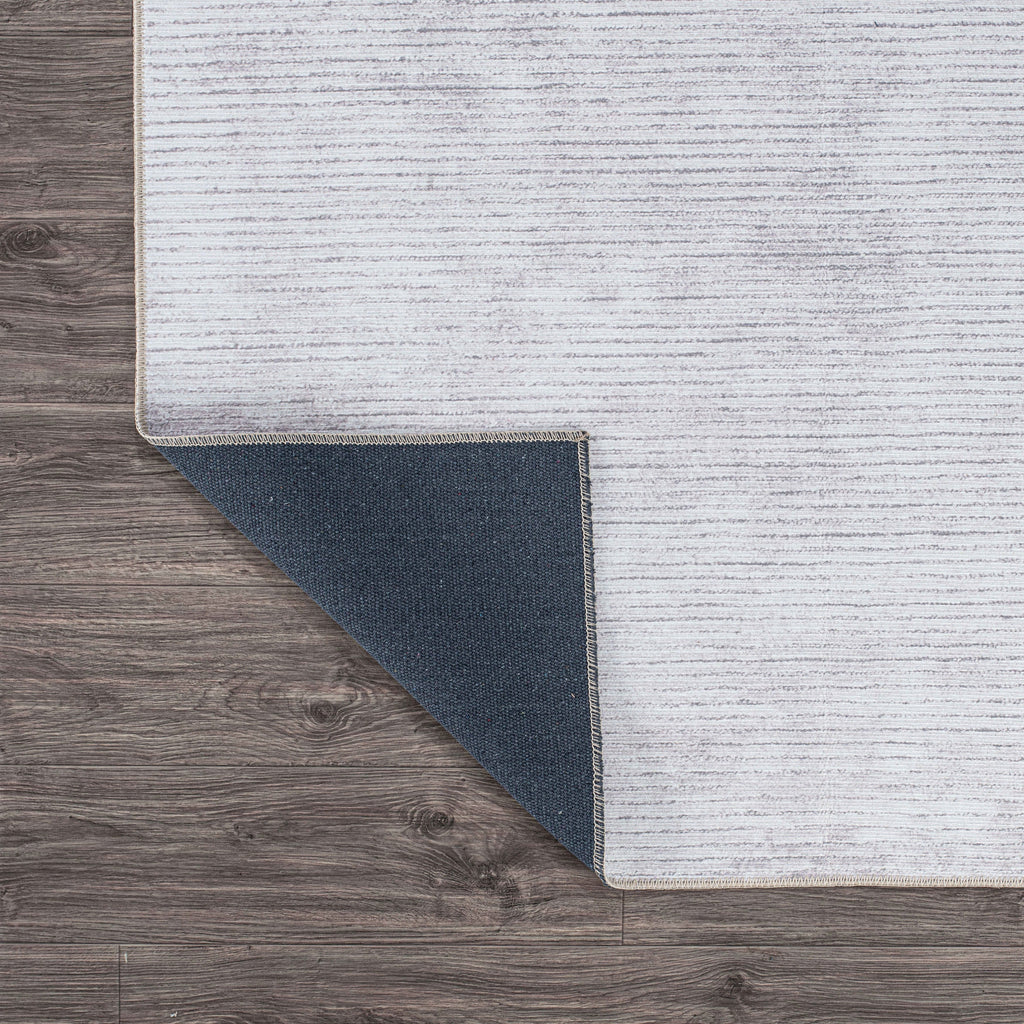 Contemporary Distressed Stripe Machine Washable Area Rug