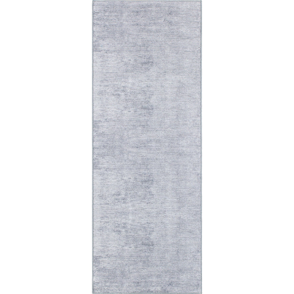 Contemporary Distressed Stripe Machine Washable Area Rug