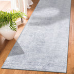 Contemporary Distressed Stripe Machine Washable Area Rug