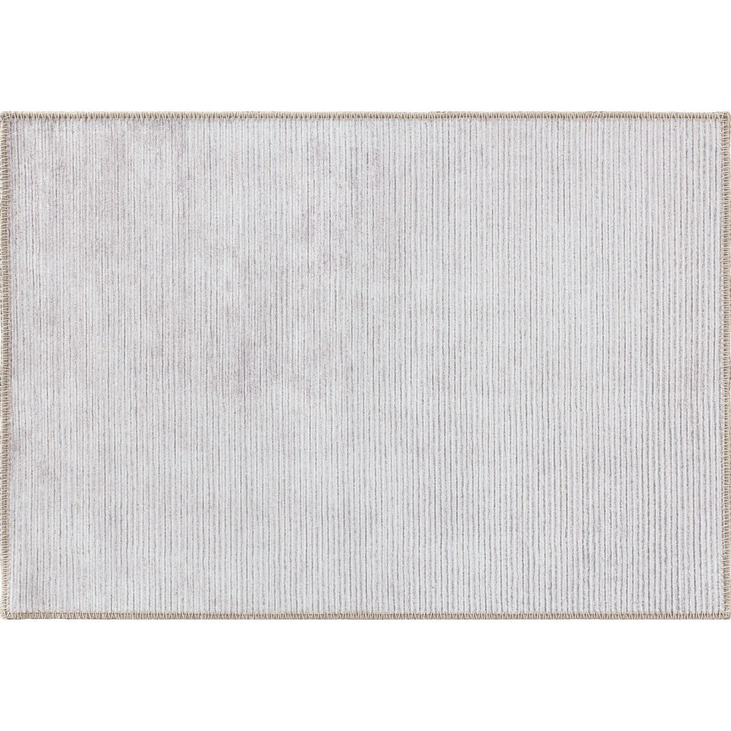 Contemporary Distressed Stripe Machine Washable Area Rug