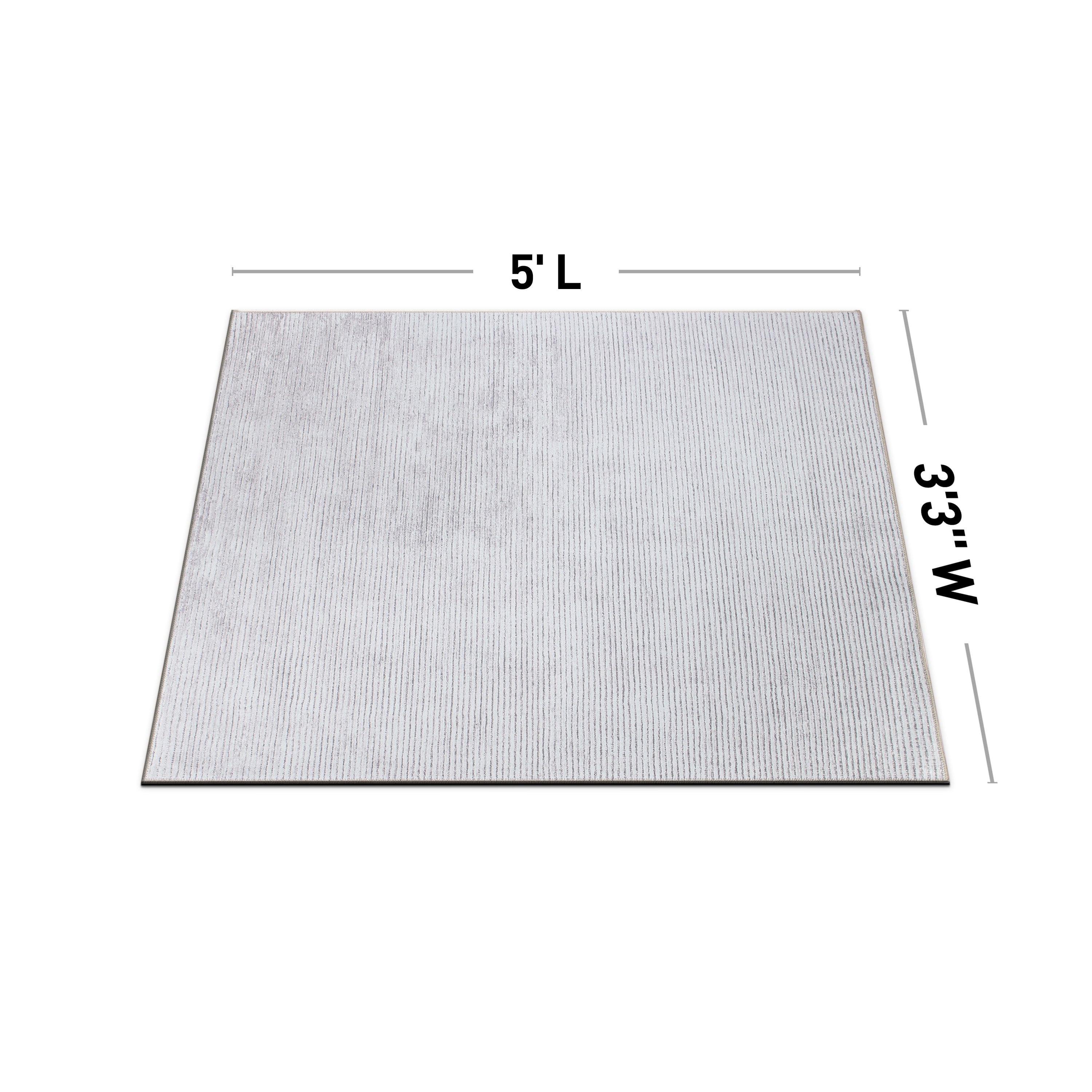 Contemporary Distressed Stripe Machine Washable Area Rug