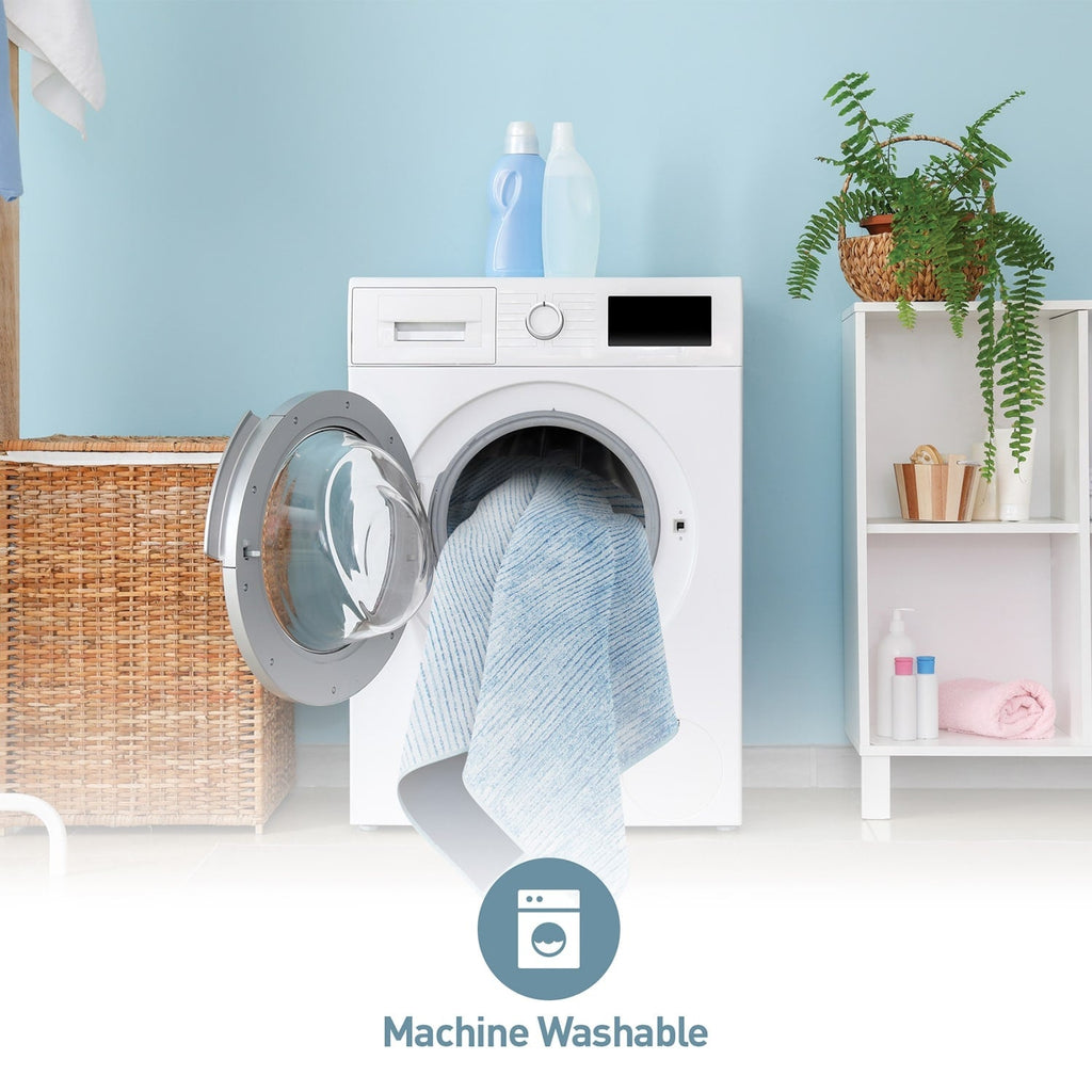 Contemporary Distressed Stripe Machine Washable Area Rug