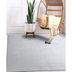 Contemporary Distressed Stripe Machine Washable Area Rug
