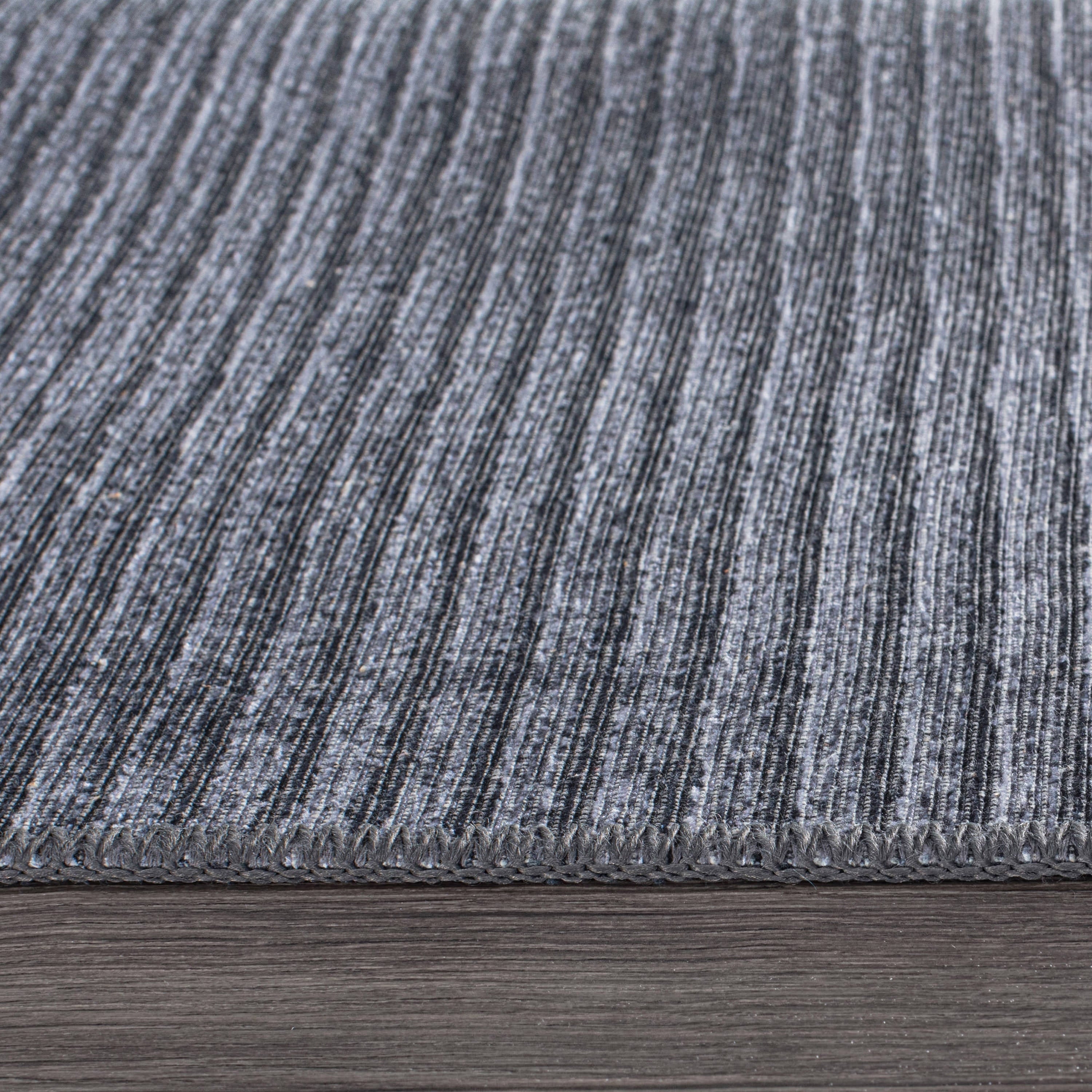 Contemporary Distressed Stripe Machine Washable Area Rug