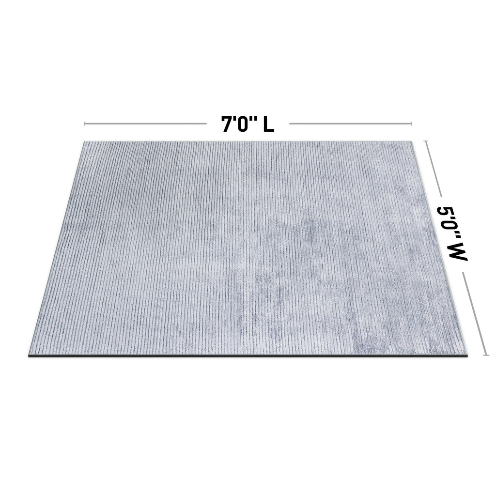 Contemporary Distressed Stripe Machine Washable Area Rug