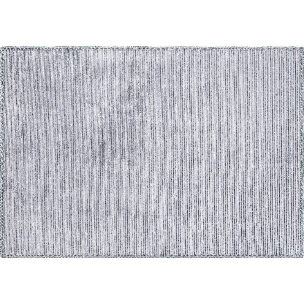 Contemporary Distressed Stripe Machine Washable Area Rug
