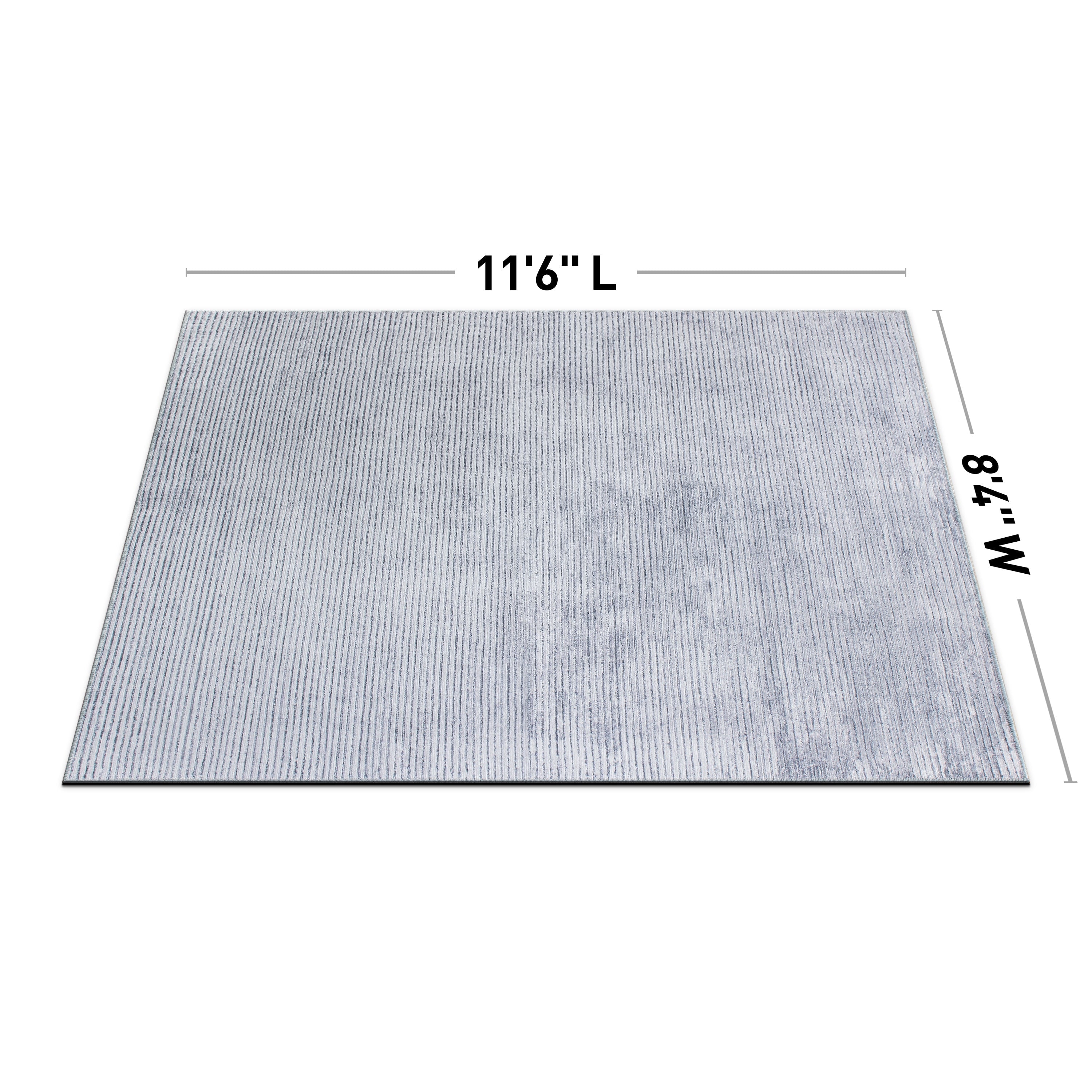 Contemporary Distressed Stripe Machine Washable Area Rug