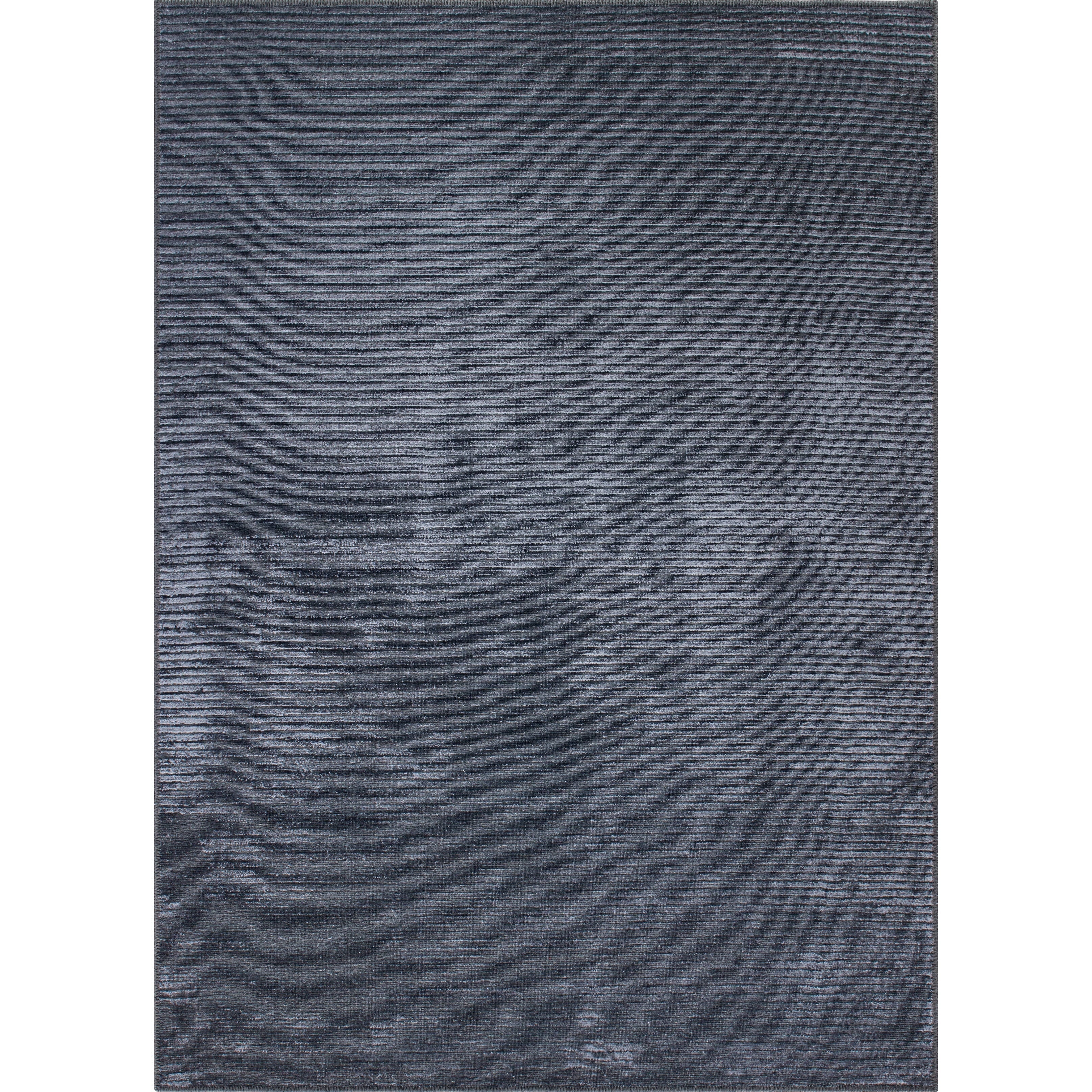 Contemporary Distressed Stripe Machine Washable Area Rug