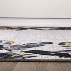 Contemporary Floral Border Indoor/Outdoor Area Rug