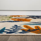 Contemporary Floral Leaves Indoor/Outdoor Area Rug