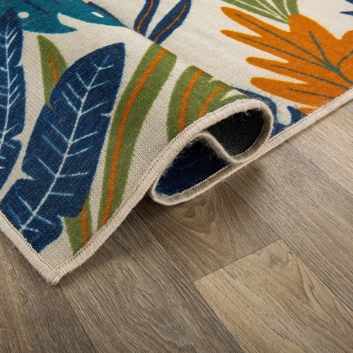 Contemporary Floral Leaves Indoor/Outdoor Area Rug