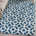 Contemporary Geometric Reversible Plastic Outdoor Rugs