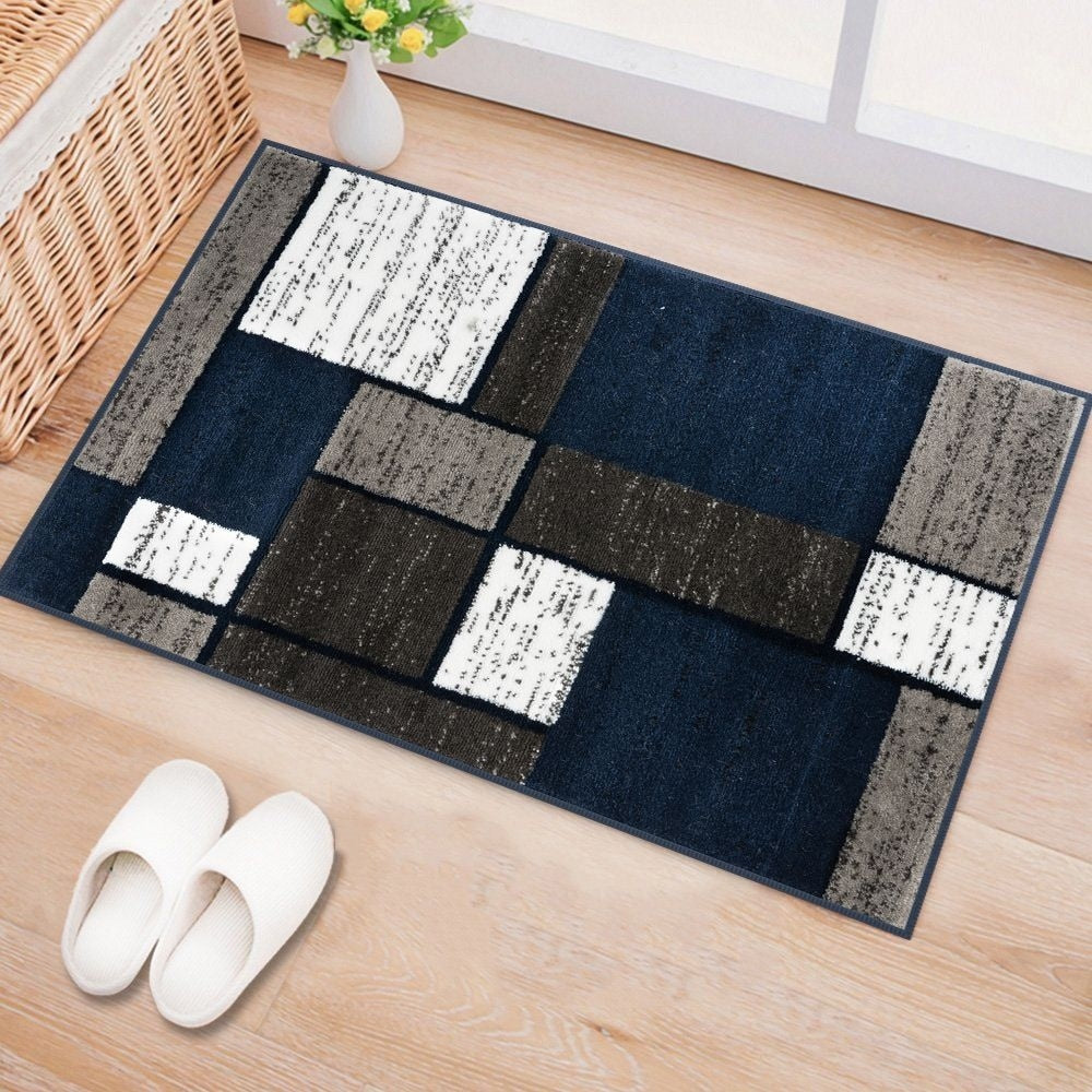 World Rug Gallery Contemporary Modern Boxed Color Block Area Rug