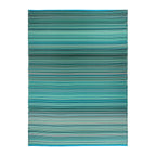 Contemporary Stripe Reversible Plastic Outdoor Rugs
