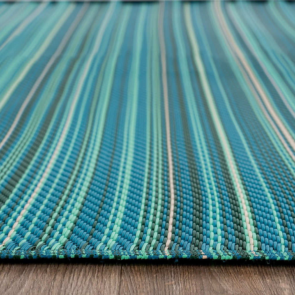 Contemporary Stripe Reversible Plastic Outdoor Rugs