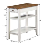 Convenience Concepts American Heritage 1 Drawer Chairside End Table with Shelves