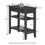 Convenience Concepts American Heritage 1 Drawer Chairside End Table with Shelves