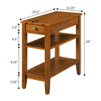Convenience Concepts American Heritage 1 Drawer Chairside End Table with Shelves