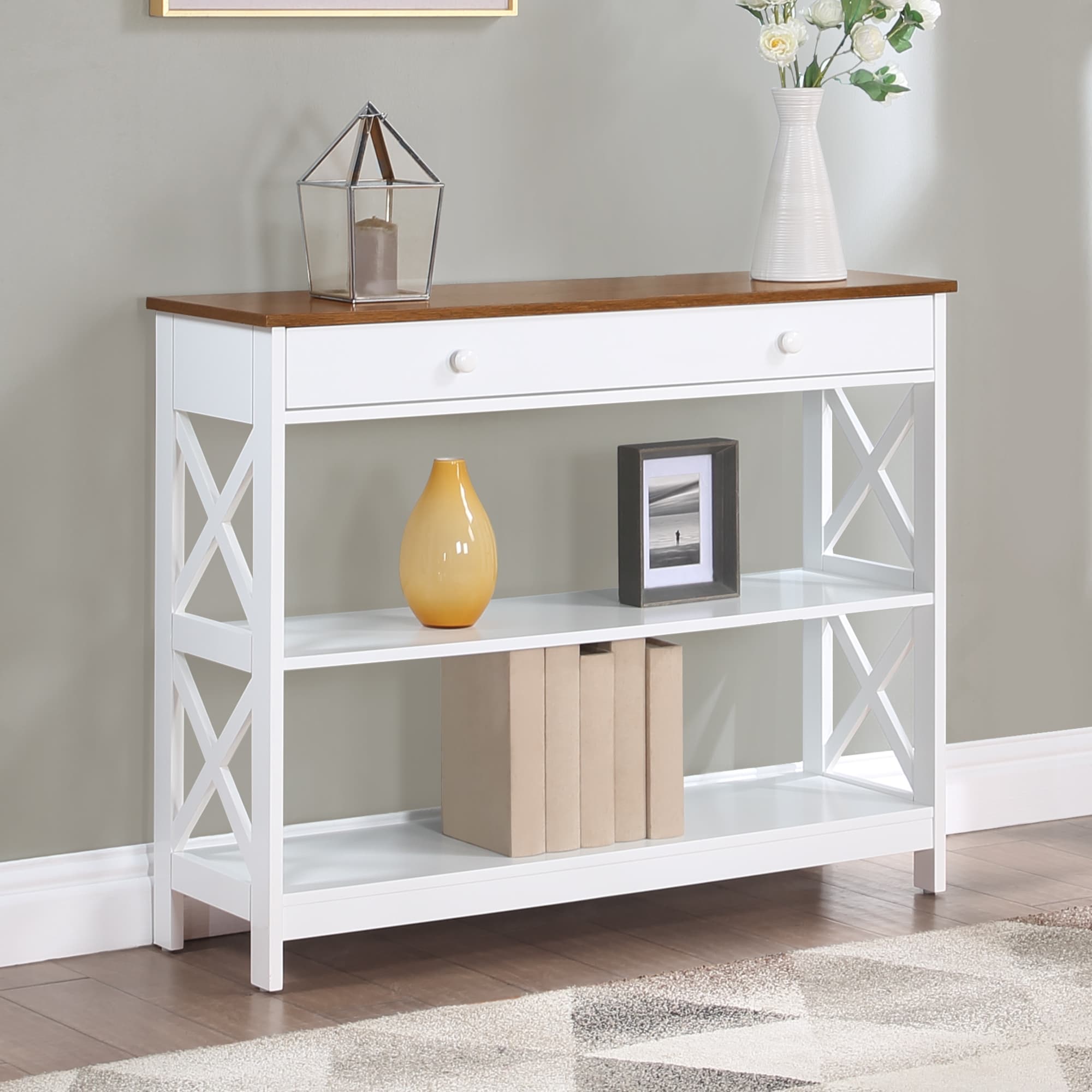 Convenience Concepts Oxford 1 Drawer Console Table with Shelves